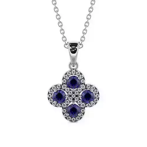 stl file sapphire flower pendant in sterling silver