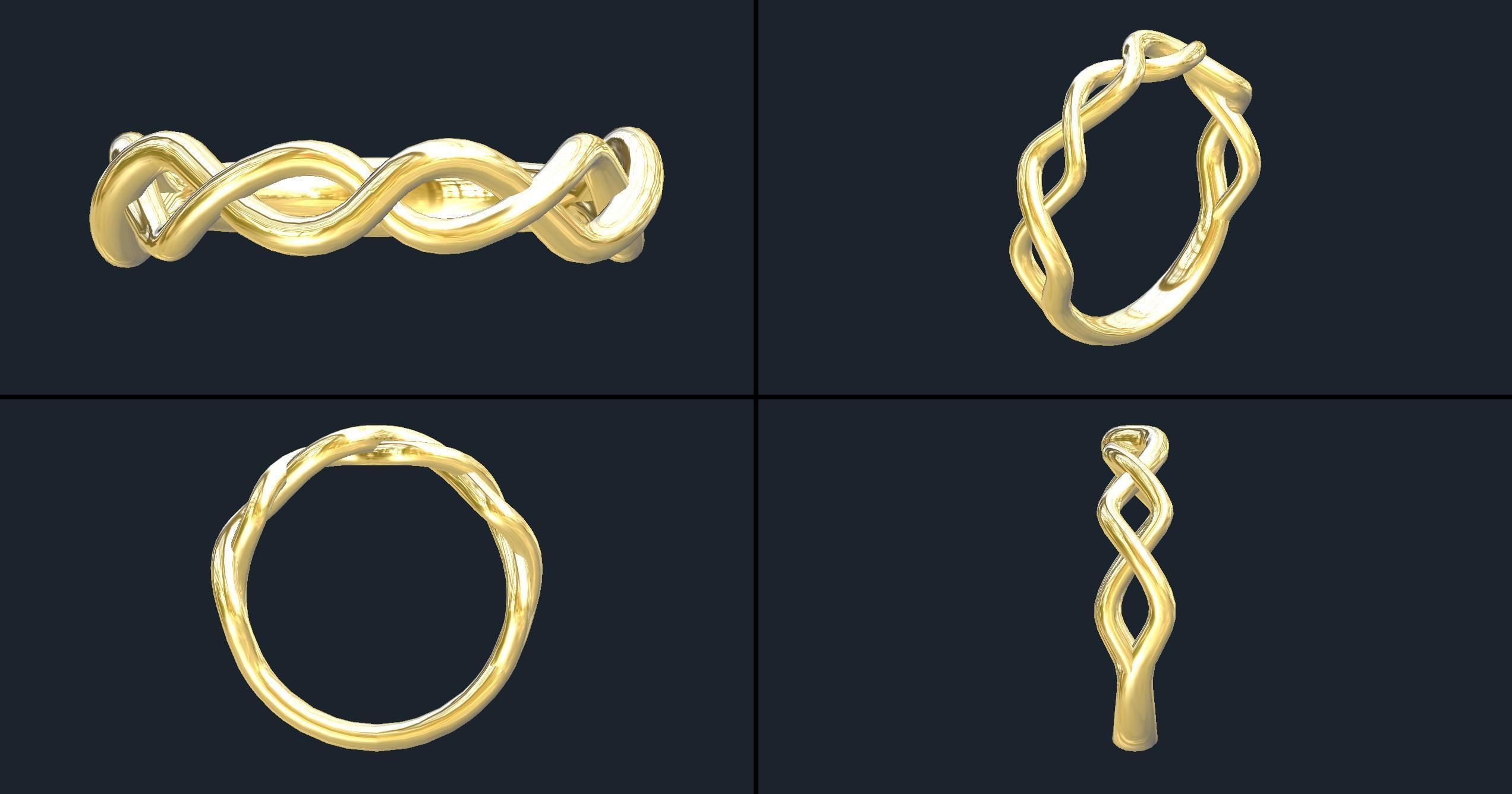 Anillo trensado ring 3D model_2