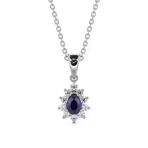 stl file sapphire and diamond pendant