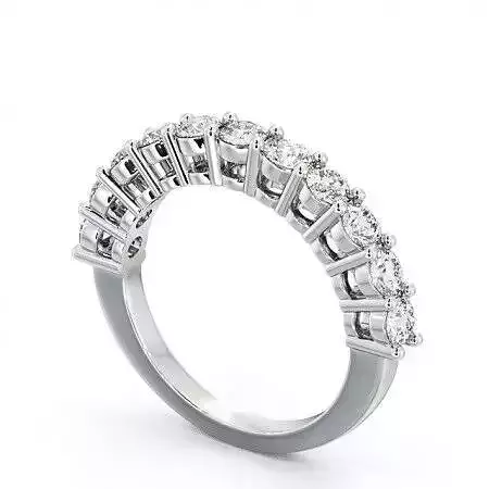 stl file princess cut diamond half eternity ring