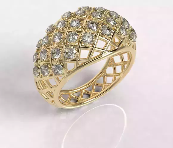 Anillo tipo red con piedras ring