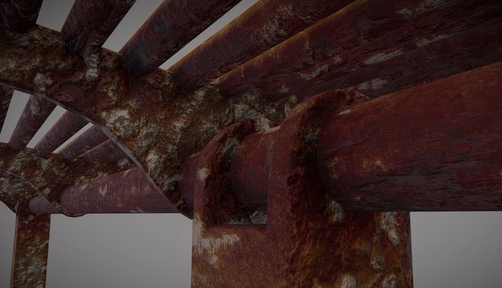 Rusted Bench 5 Low-poly 3D model_2