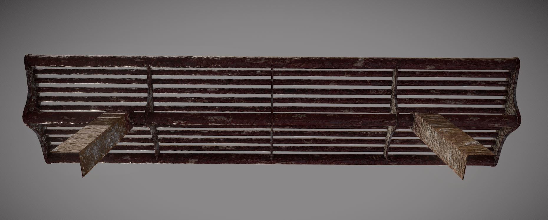 Rusted Bench 5 Low-poly 3D model_6