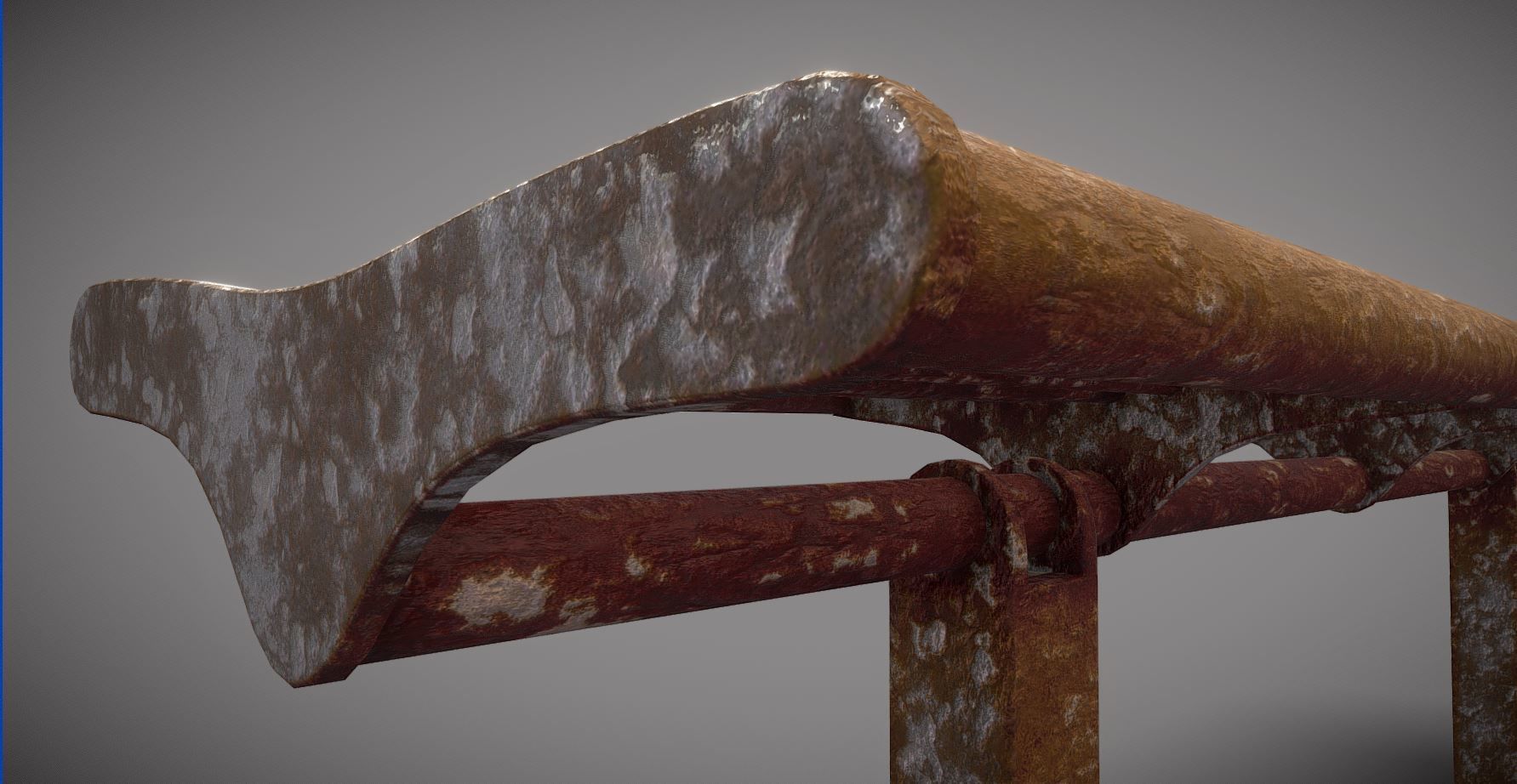 Rusted Bench 5 Low-poly 3D model_7