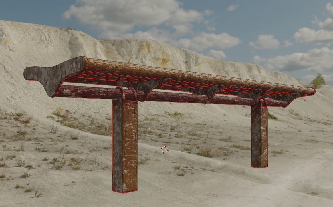 Rusted Bench 5 Low-poly 3D model_3