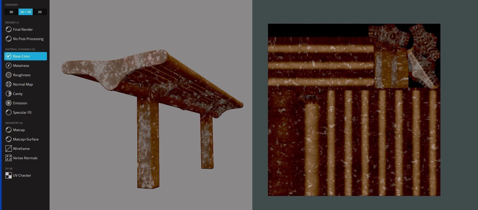 Rusted Bench 5 Low-poly 3D model_8