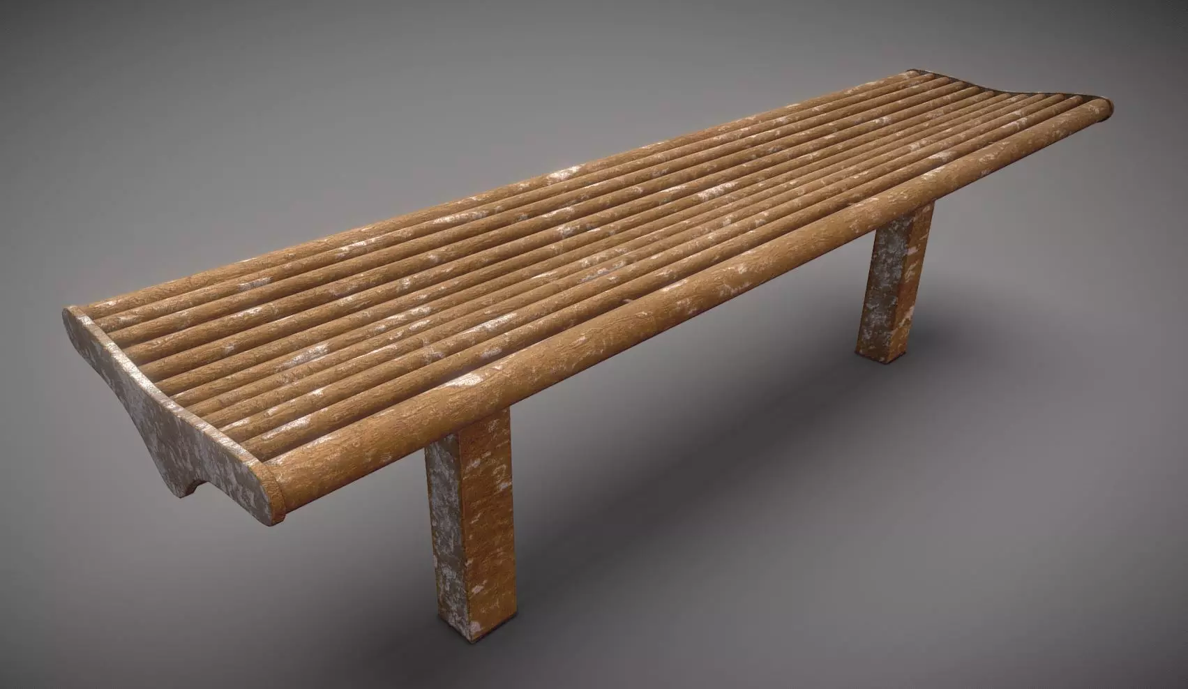Rusted Bench 5 Low-poly 3D model_0