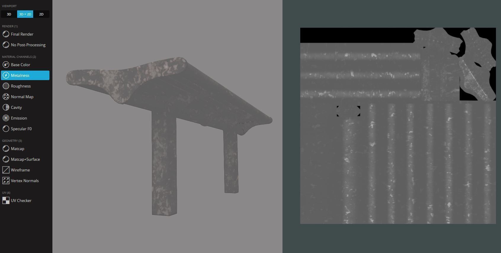 Rusted Bench 5 Low-poly 3D model_9