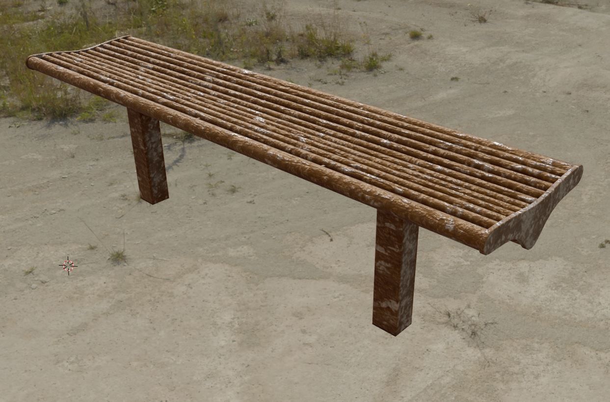 Rusted Bench 5 Low-poly 3D model_4