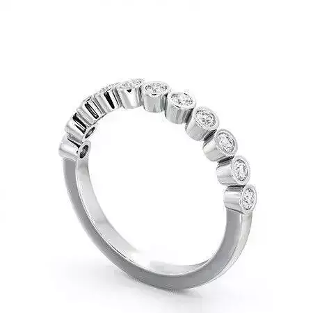 stl file gold half eternity ring with round diamonds - laurel