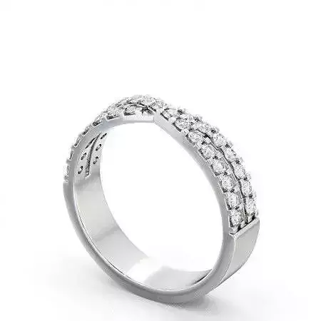 stl file engagement ring with two rows of diamonds