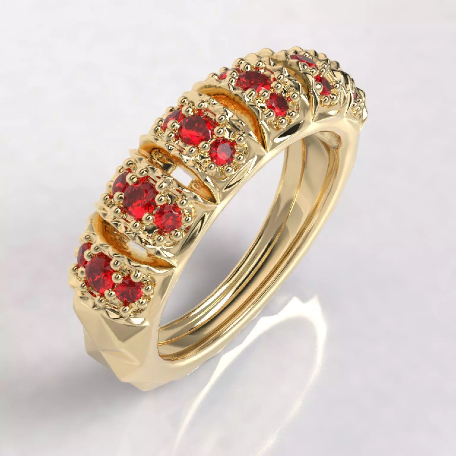 Anillo churumbela con piedras 3D model