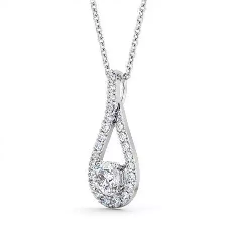 stl file diamond pendant with teardrop shape 3D print model_0