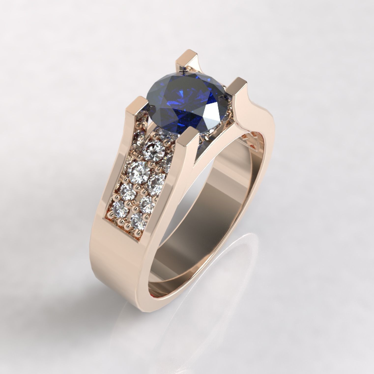 Anillo Solitario ring 3D model_4