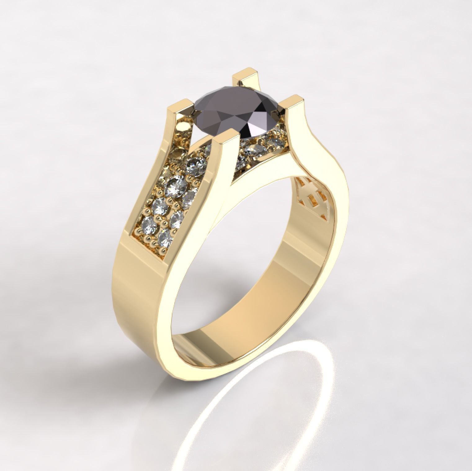 Anillo Solitario ring 3D model_1