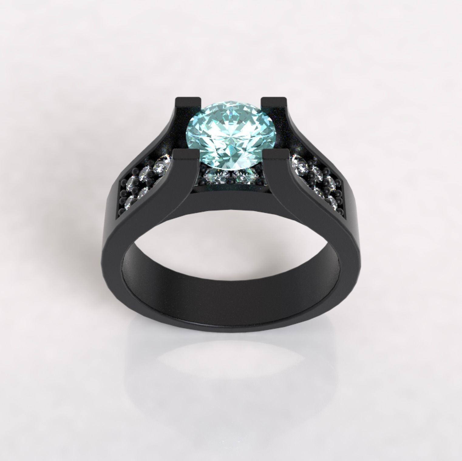Anillo Solitario ring 3D model_3