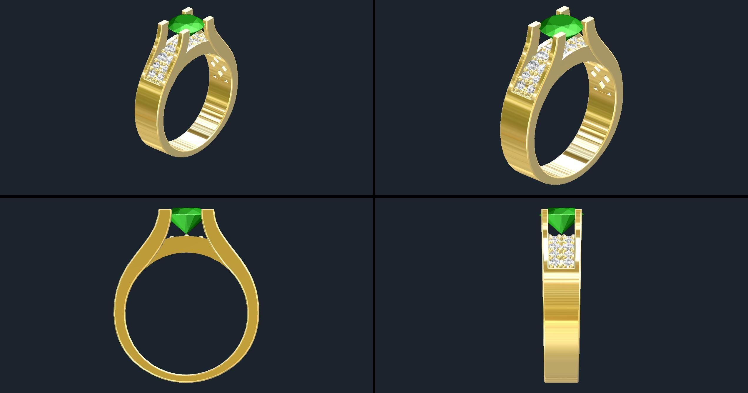 Anillo Solitario ring 3D model_2