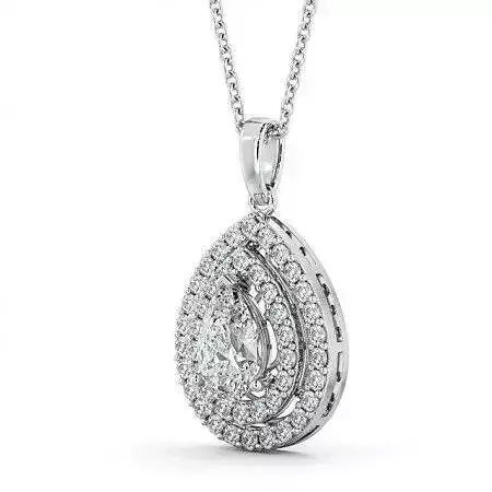 stl file pear shaped diamond pendant gold