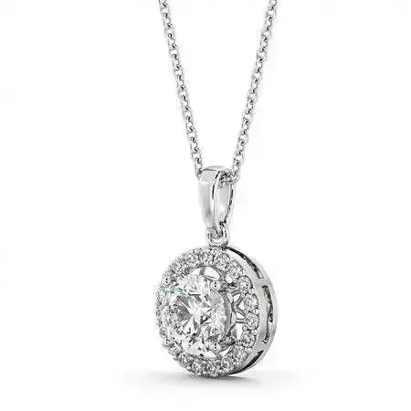 stl file diamond pendant with halo of diamonds