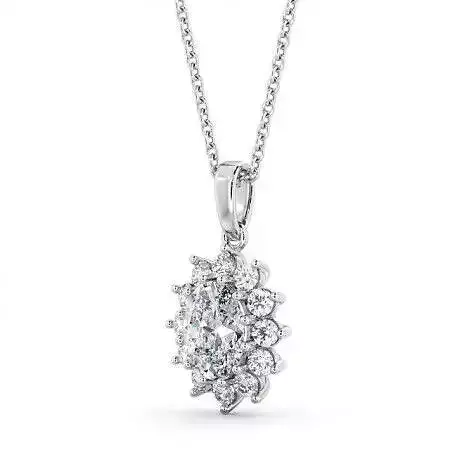 stl file diamond cluster pendant on chain