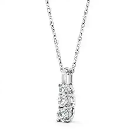 stl file three diamond pendant on chain