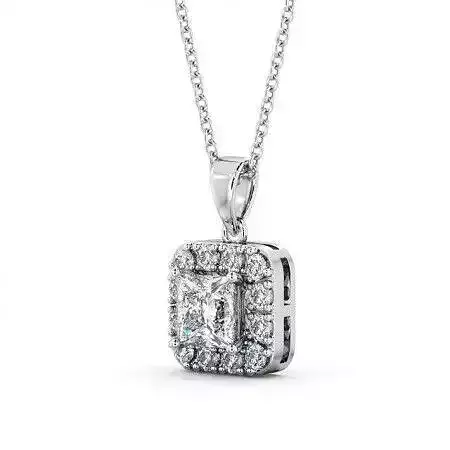 stl file princess cut diamond pendant gold