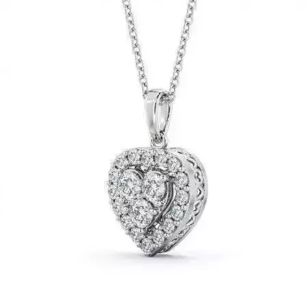 stl file heart shaped diamond pendant gold