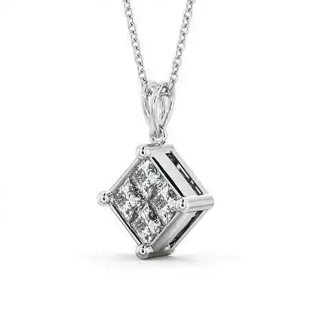stl file square diamond pendant on chain