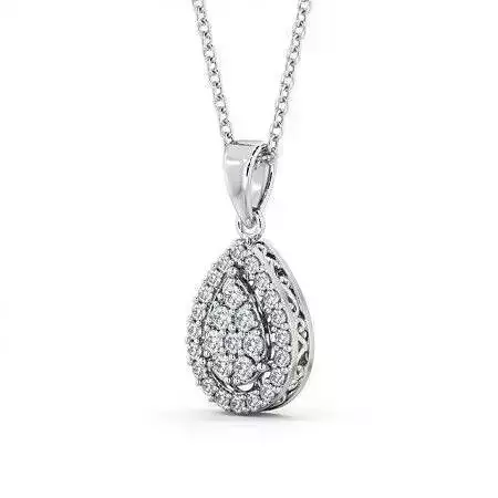 stl file pear shaped diamond pendant gold