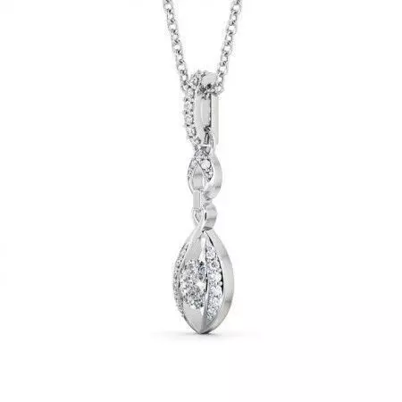 stl file diamond pendant on chain 3D print model_0