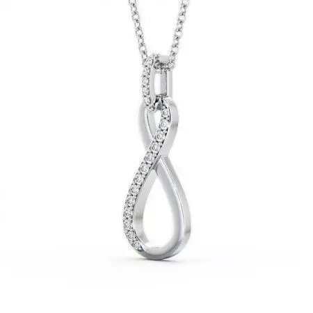 stl file infinity pendant with diamonds 3D print model_0