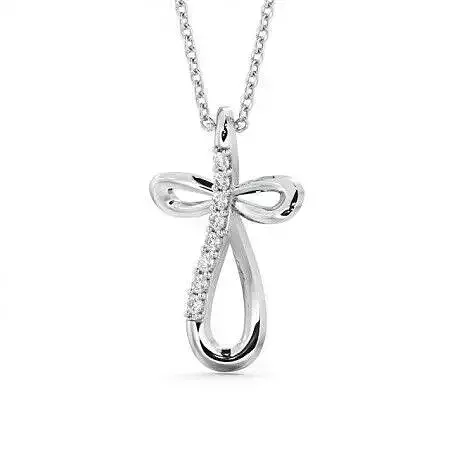 stl file sterling silver cross pendant with diamonds