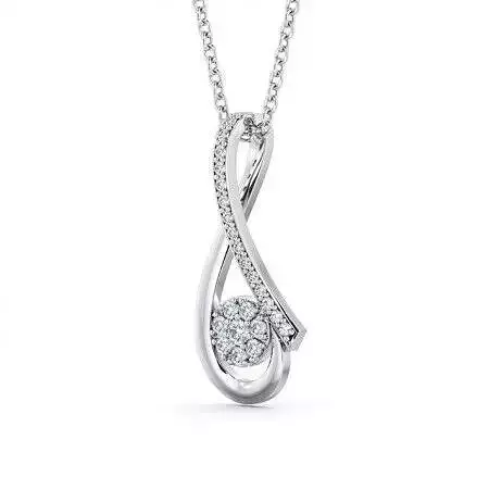 stl file infinity pendant with diamonds
