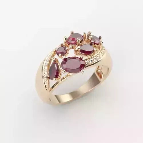 Women ring with gems and diamonds 3dm stl