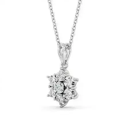 stl file diamond cluster pendant on chain