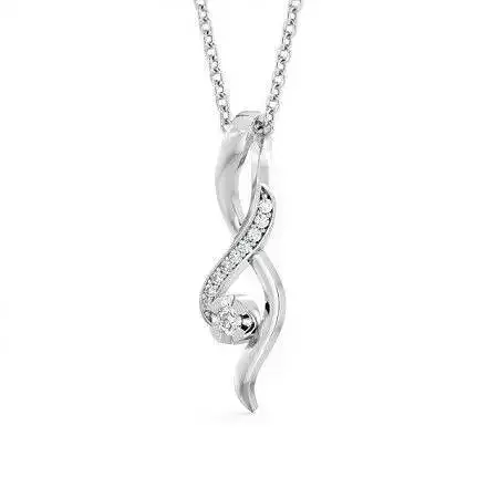 stl file pendant with diamonds on sterling silver chain