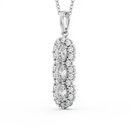 stl file three-stone diamond pendant gold - lauren