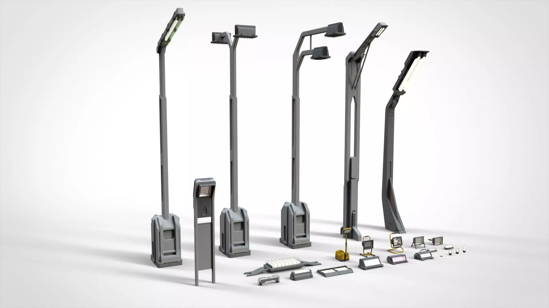 sci fi lighting 3 3D model_0