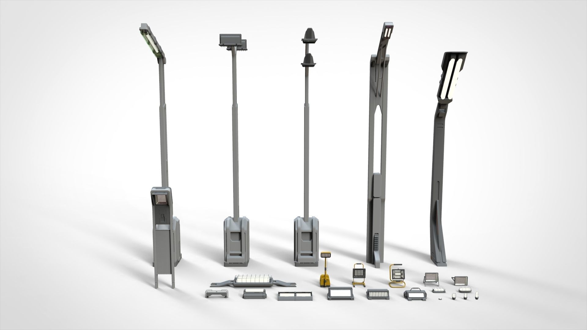 sci fi lighting 3 3D model_2