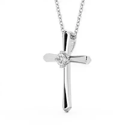 stl file sterling silver cross pendant with diamond