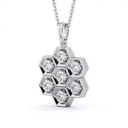 stl file pendant with diamonds in shape of hexagon