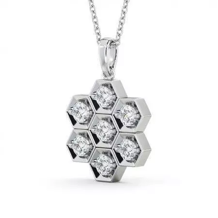 stl file pendant with diamonds in shape of hexagon 3D print model_0