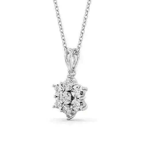 stl file diamond cluster pendant on sterling silver chain