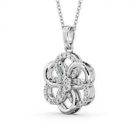 stl file diamond flower pendant gold