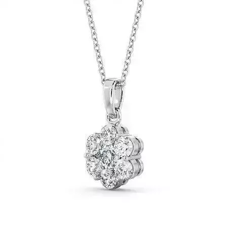 stl file diamond flower pendant on chain
