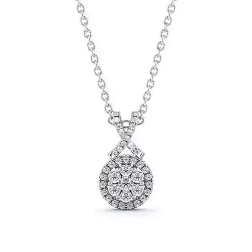 stl file gold diamond halo pendant