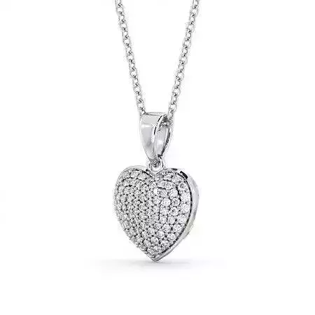 stl file heart pendant with diamonds in gold