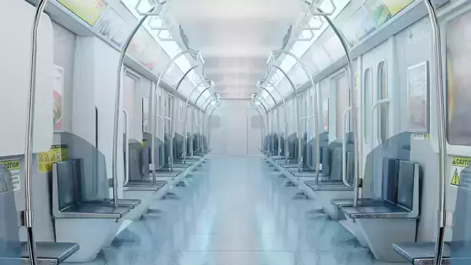 train interior made in blender 3D model