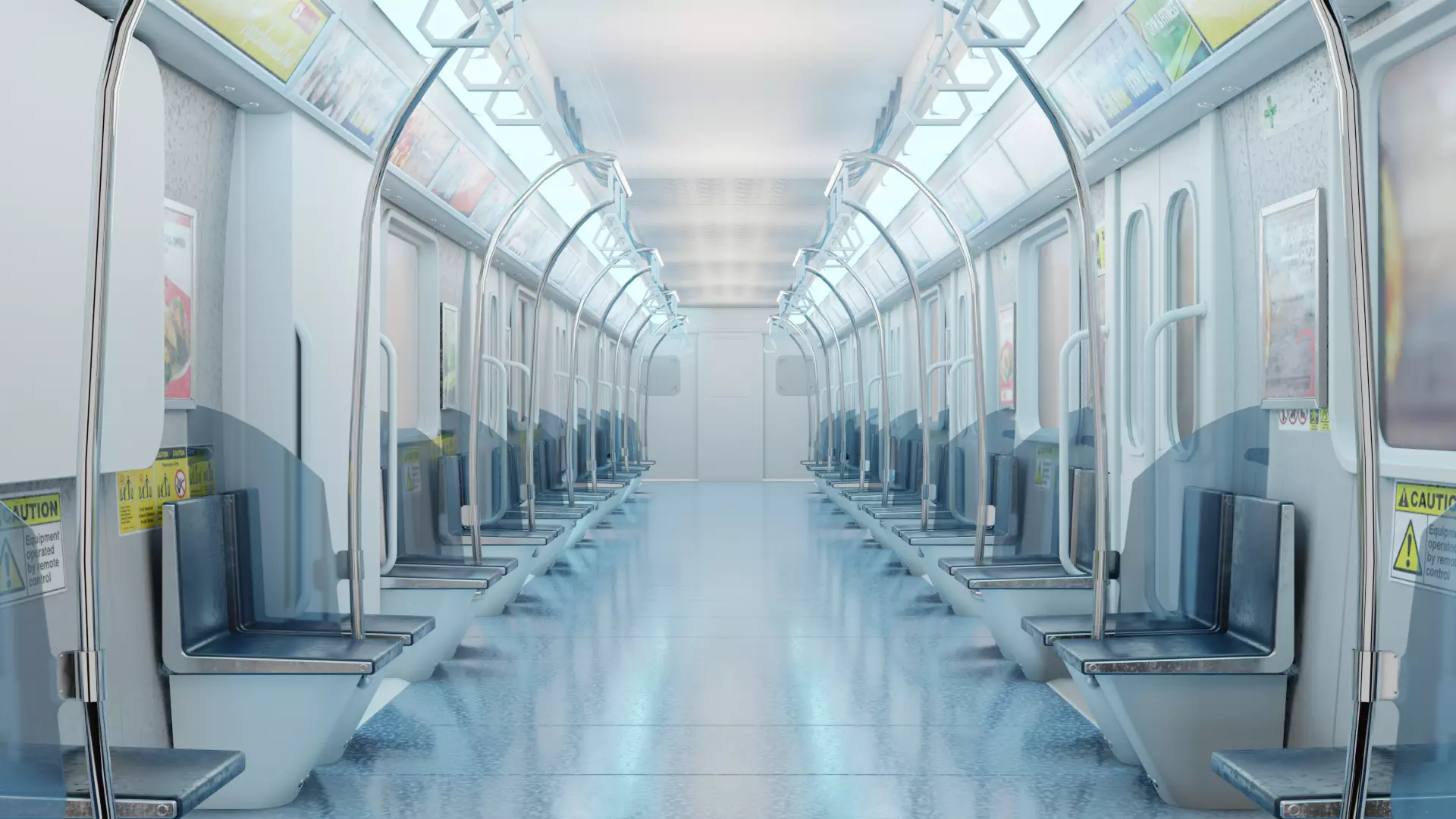 train interior made in blender 3D model