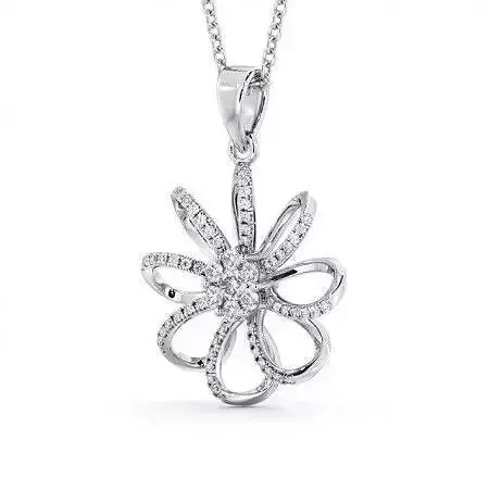 stl file diamond flower pendant gold